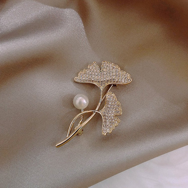 韓國東大門高級感雪花銀杏葉胸針別針衣飾氣質輕奢服裝配飾HP381