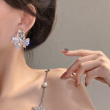 MY35080-925銀針高級感輕奢風耳環2021年新款潮小眾設計滿鑽網紅耳飾