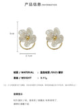 MY31290韓國東大門代購新款耳飾清透水晶花朵耳釘清新少女耳環氣質