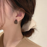 MY34298高級大氣耳釘獨特雙面滴釉法式耳扣復古女氣質