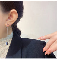 MY33490日韓不對稱三角形個性時尚耳環韓版甜酷925銀針冷淡風耳釘