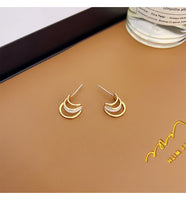 MY32112式小眾圈圈耳環氣質高級大氣精緻小巧耳釘925銀針法