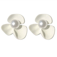 HE5191-925銀針C形珍珠花朵耳環氣質韓版簡約網紅耳釘小眾輕奢設計感耳飾