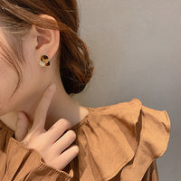 MY35080-小巧豹紋秋冬耳環2021新款潮女耳環設計感高級感小眾百搭耳飾女