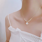 輕奢小眾設計貝母珍珠項鍊女簡約鎖骨鏈配飾脖頸鍊MY35645