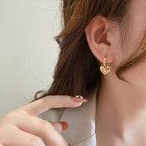 MY33692-韓東大門新款網紅氣質小眾耳環設計感愛心耳扣復古冷淡風耳釘女