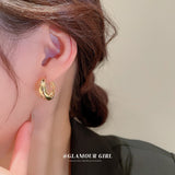 HE10370真金電鍍日韓幾何圓圈耳環氣質簡約百搭耳飾批發