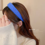 HH1635秋冬新款針織毛線髮箍韓國時尚氣質寬邊海綿頭箍網紅高級感髮飾女