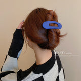 HH1657-克萊因藍系列髮夾抓夾韓國ins簡約發抓氣質高級感盤發鯊魚夾髮飾