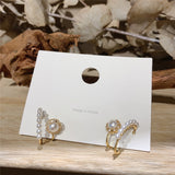 HE3076-925銀針韓國雙耳圈珍珠耳環女高級感輕奢小眾耳釘ins網紅氣質耳飾