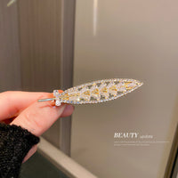 HH858鋯石珍珠流蘇髮夾女韓國海星樹葉鴨嘴夾網紅設計感髮飾