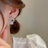 銀針鋯石字母耳環韓國時尚氣質高級感小眾耳釘HE9720