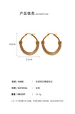 韓國鈦鋼鏤空橢圓簡約耳飾女HE12930