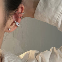 MY35372個性潮不對稱幾何鋯石耳環韓國時尚甜酷風無耳洞耳夾百搭小眾耳飾