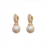 高級感輕奢氣質珍珠鋯石耳環女一款兩戴小香風設計耳扣款式MY34890