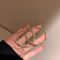 HE5474-925銀針不規則C形耳圈歐美金屬冷淡風個性耳環時尚誇張高級感耳飾