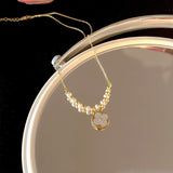 輕奢小眾設計貝母珍珠項鍊女簡約鎖骨鏈配飾脖頸鍊MY35645