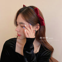 HH1605韓國秋冬新款絲絨蝴蝶結髮箍時尚復古氣質頭箍髮飾日常外出頭飾女