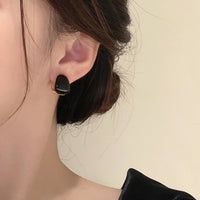 MY34298高級大氣耳釘獨特雙面滴釉法式耳扣復古女氣質