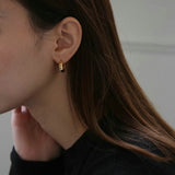 MY35201-韓國秋冬輕奢耳圈簡約金屬小眾銀針耳環女氣質百搭高級感耳飾