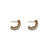 HE7484真金電鍍925銀針鋯石幾何C形耳環輕奢小眾設計耳釘個性高級感耳飾