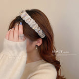 HH1631韓國秋冬復古星點布藝髮箍ins網紅氣質高級感頭箍日常外出髮飾女