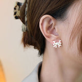 MY34305-秋冬高級感耳環2021年新款小眾耳飾韓國波點蝴蝶結耳釘耳飾